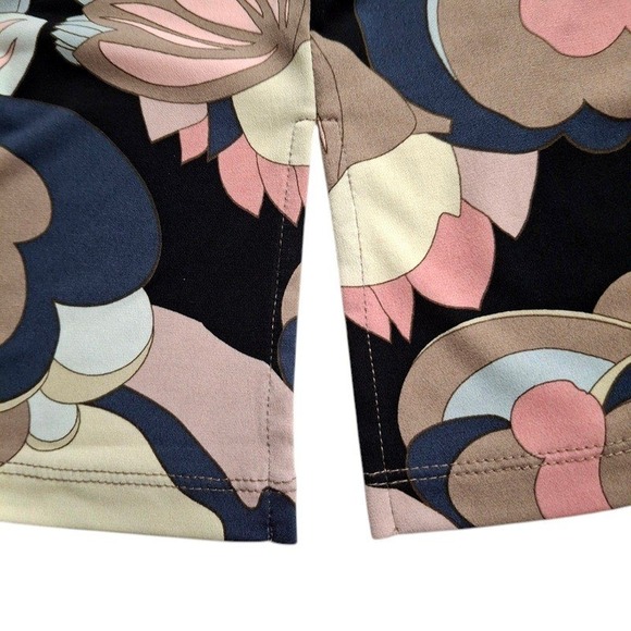 Susan Graver Top Women S Beige Blue Keyhole Neck 3/4 Sleeve Liquid Knit Tunic - Picture 8 of 13